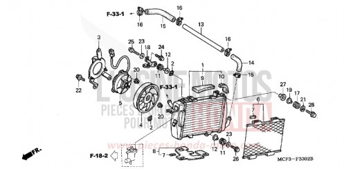 RADIATOR (L.) (VTR1000SP2/3/4/5/6) VTR1000SP2 de 2002